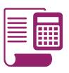 Icon of a calculator on a report.